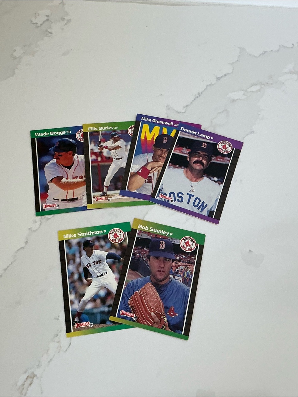 Baseball Trading Cards 89 Donruss Boston Red Sox. Lot of 6